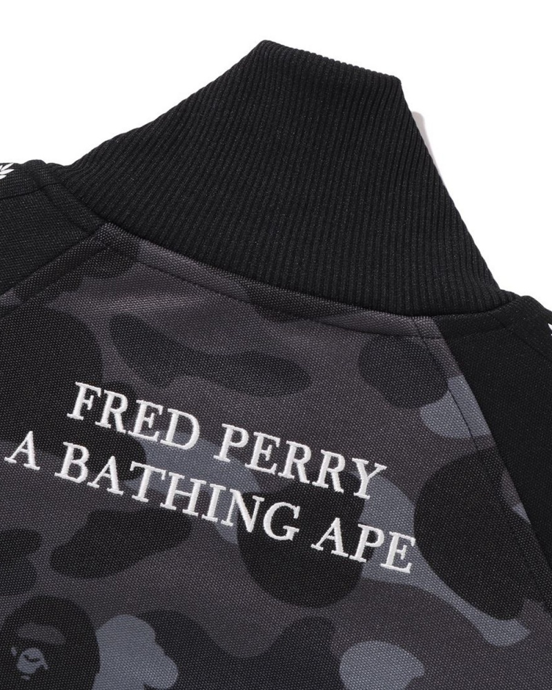 Vestes Bape X Fred Perry Piste Noir Homme | GTW-36625235